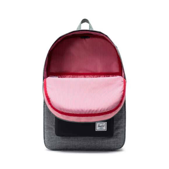 NWT Herschel Unisex Heritage Backpack 21.5L Raven Crosshatch Black Leather Trim - Picture 4 of 4